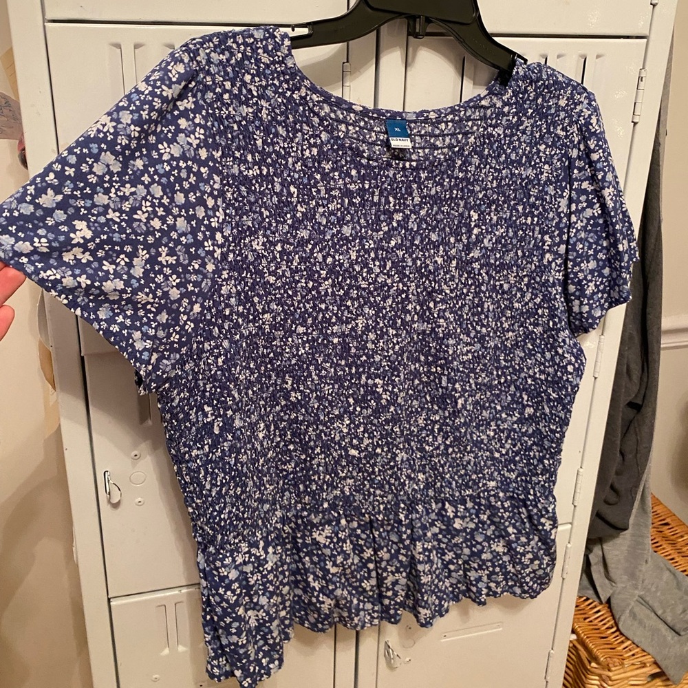 Smocked Floral Blouse